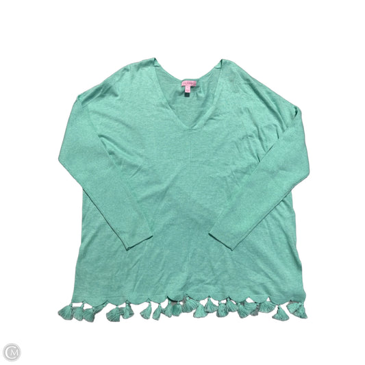 Top Long Sleeve Designer By Lilly Pulitzer In Aqua, Size: L