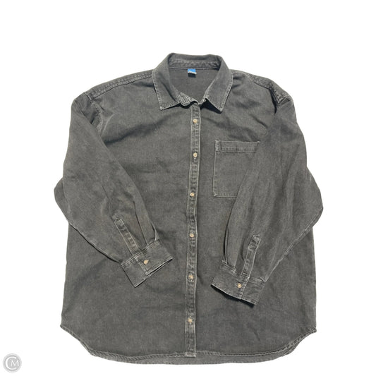 Jacket Shirt By Old Navy In Black Denim, Size: L