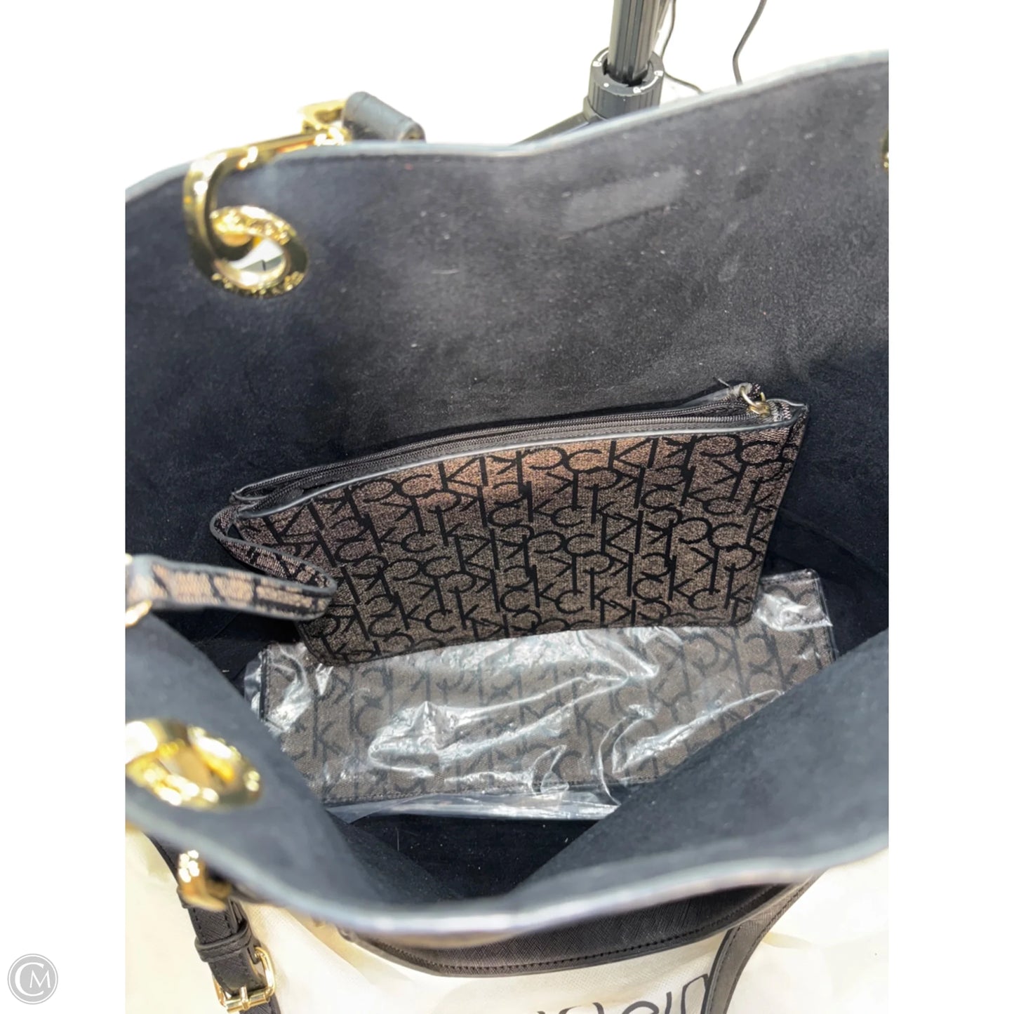 Handbag Leather By Calvin Klein, Size: Large