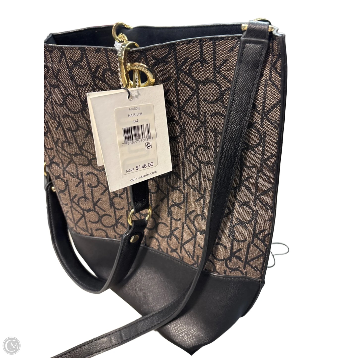 Handbag Leather By Calvin Klein, Size: Large