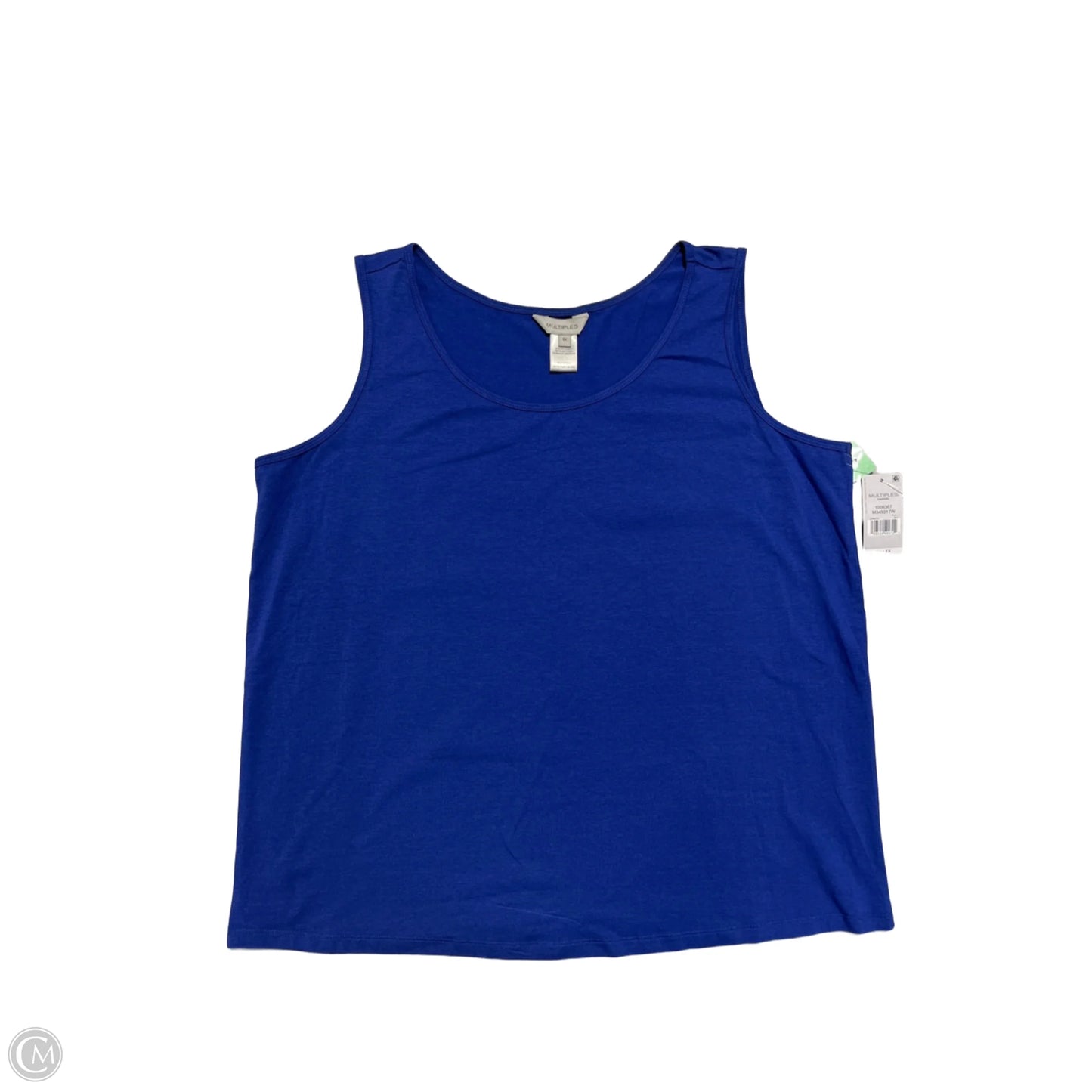 Tank Top By Multiples In Blue, Size: 1x