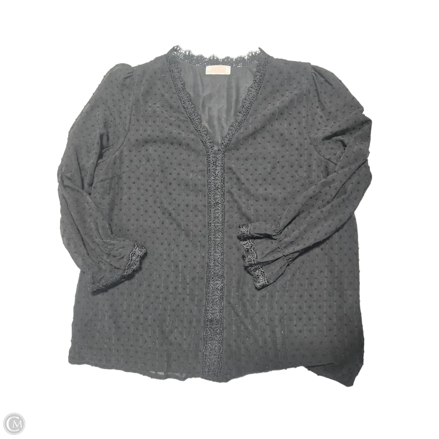 Blouse Long Sleeve By Cme In Black, Size: Xl