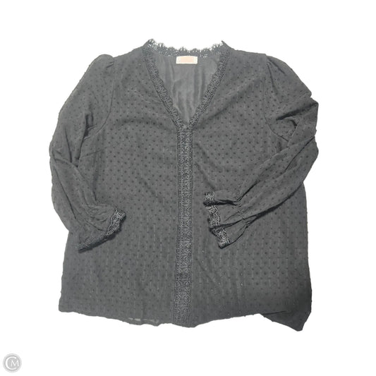 Blouse Long Sleeve By Cme In Black, Size: Xl