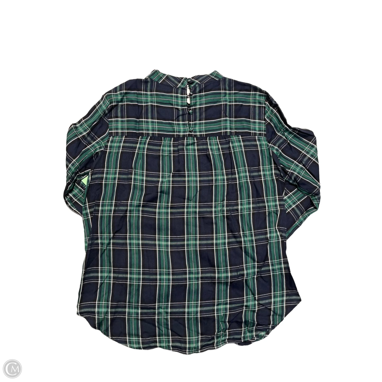 Top Long Sleeve By Loft In Plaid Pattern, Size: S