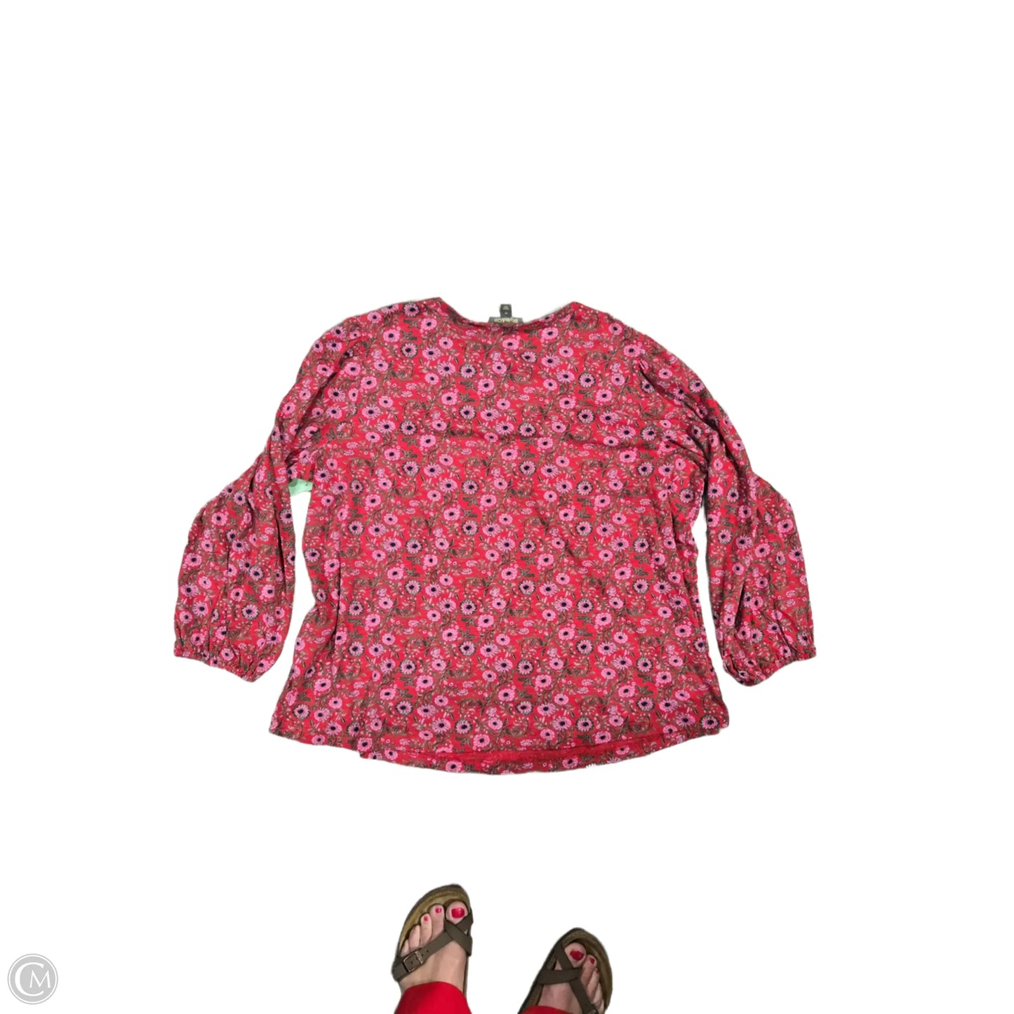 Top Long Sleeve By Style And Company In Red, Size: 2x