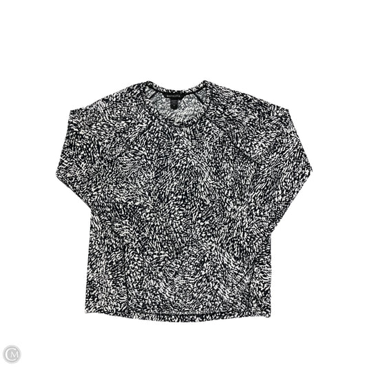 Athletic Top Long Sleeve Crewneck By Athleta In Black & White, Size: M
