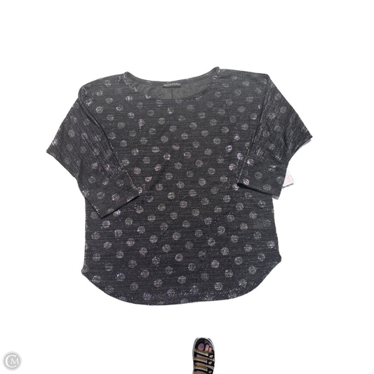 Top 3/4 Sleeve By Nally And Millie In Black & Silver, Size: S