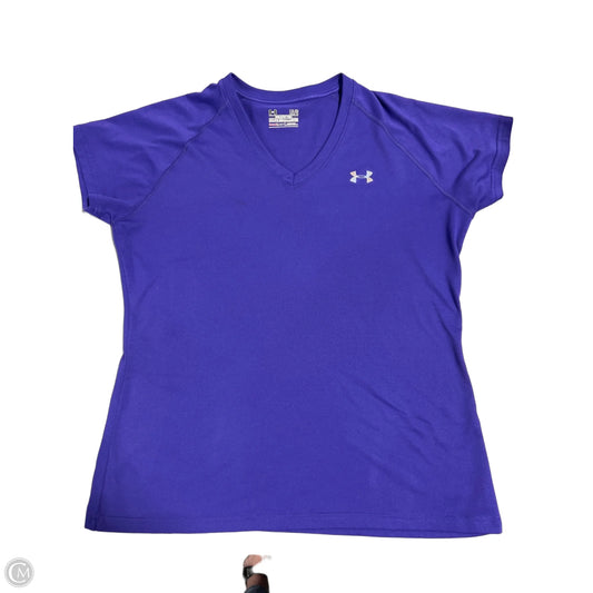 Athletic Top Short Sleeve By Under Armour In Purple, Size: L