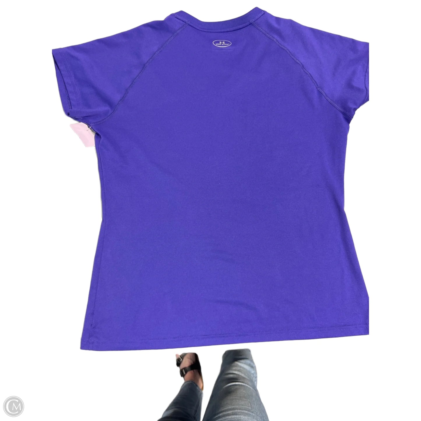 Athletic Top Short Sleeve By Under Armour In Purple, Size: L