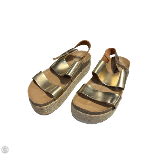 Sandals Heels Platform By Dirty Laundry In Gold, Size: 8.5