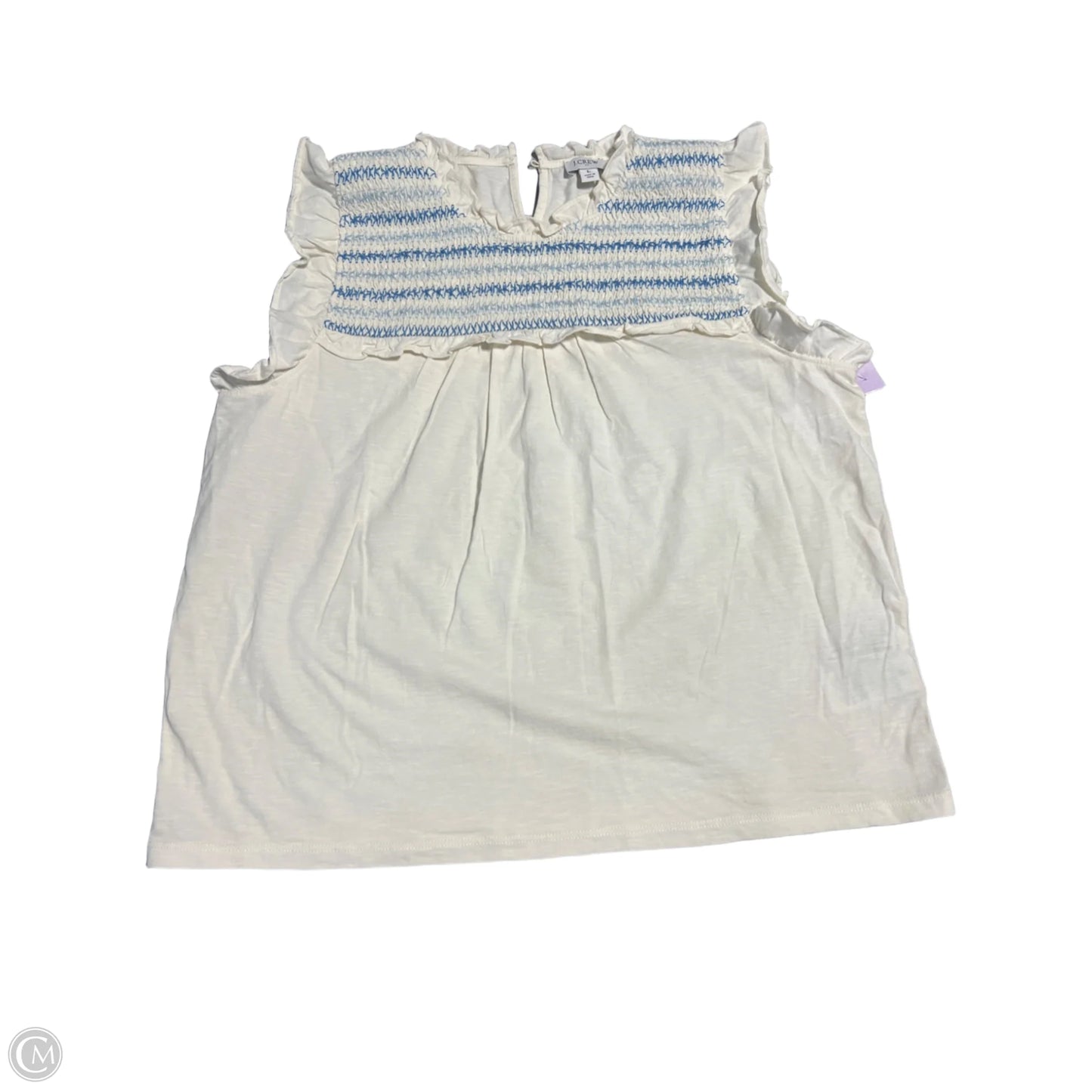 Top Sleeveless By J. Crew In Cream, Size: L
