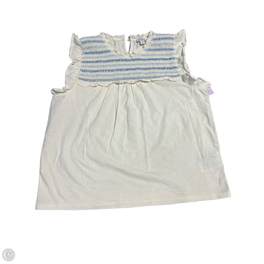 Top Sleeveless By J. Crew In Cream, Size: L