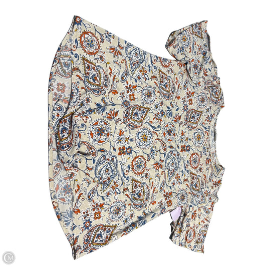 Top Short Sleeve By Perseption Concept In Paisley Print, Size: Xl