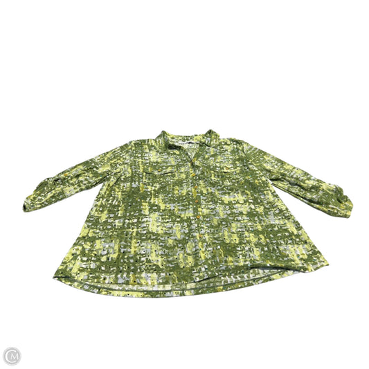 Top 3/4 Sleeve By Cme In Green, Size: M