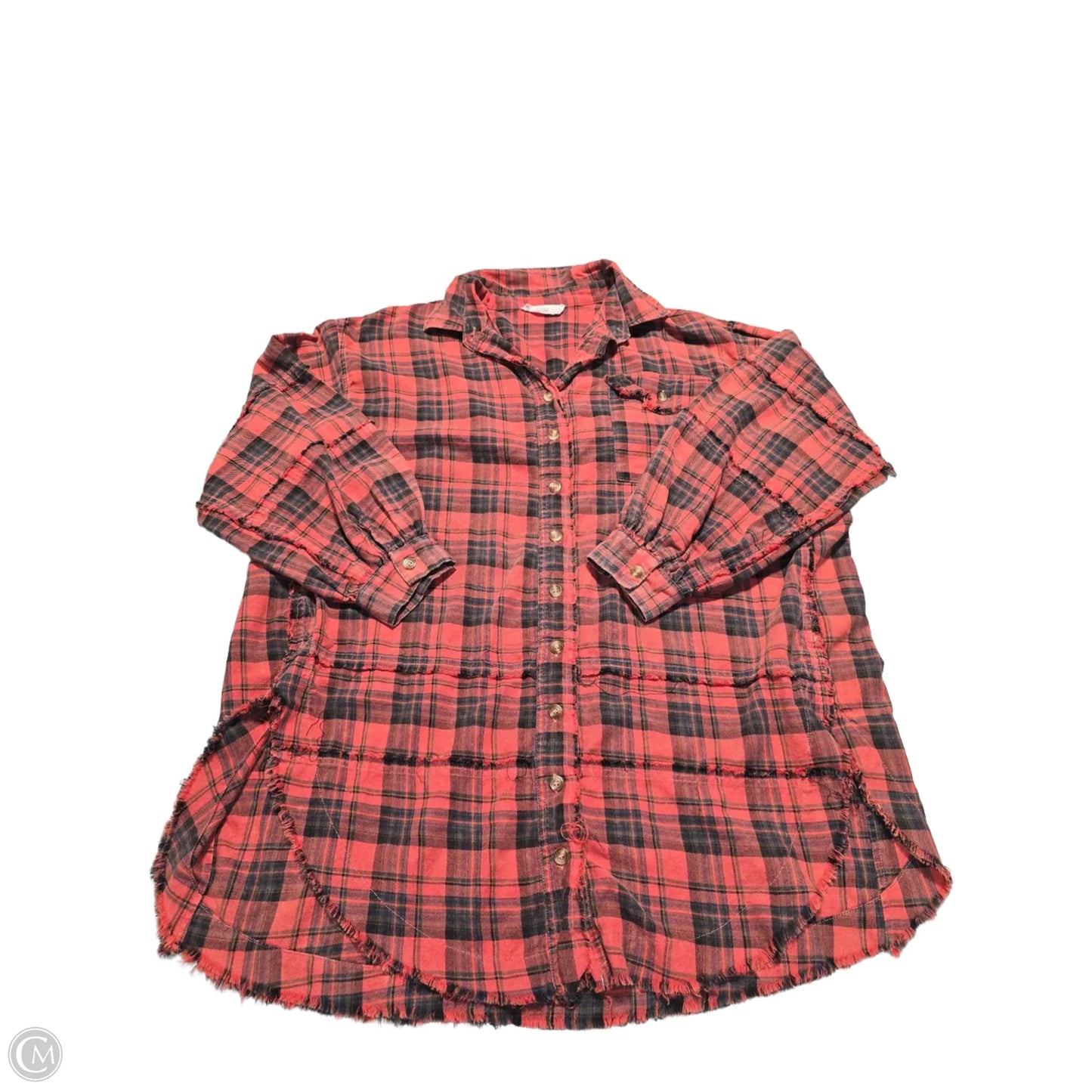 Top Long Sleeve By Cmc In Plaid Pattern, Size: S