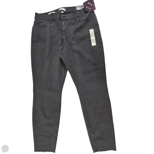 Jeans Skinny By Ava & Viv In Black Denim, Size: 18
