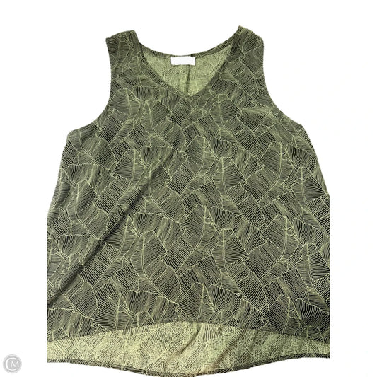 Top Sleeveless By Braeve In Green, Size: Xl