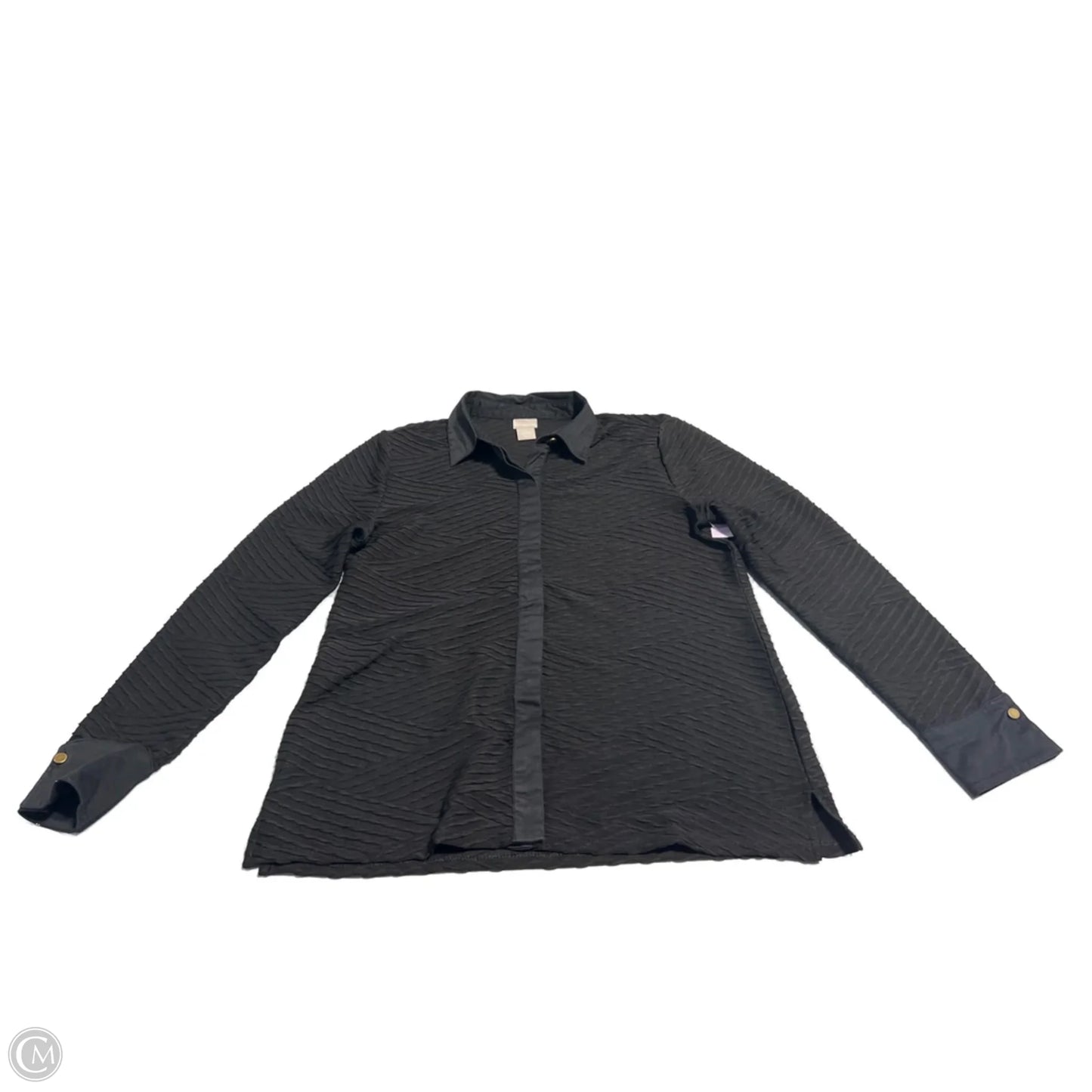 Top Long Sleeve By Chicos In Black, Size: S