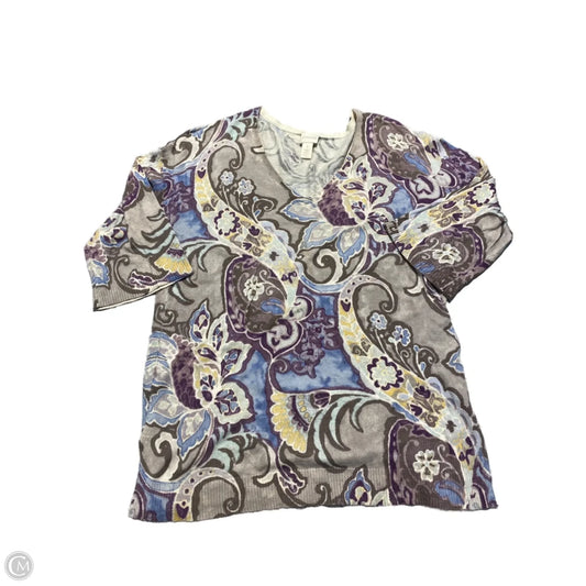 Top Long Sleeve By Chicos In Paisley Print, Size: M