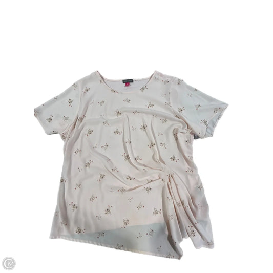 Blouse Short Sleeve By Vince Camuto In Pink, Size: 1x
