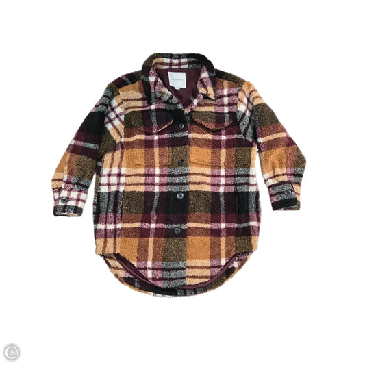 Jacket Shirt By American Eagle In Plaid Pattern, Size: M