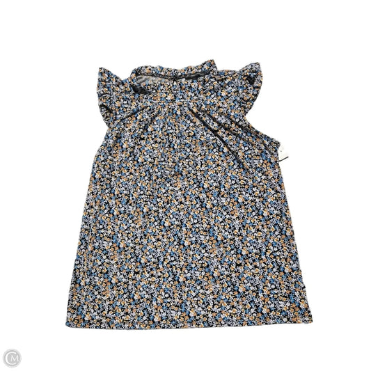 Top Sleeveless By Adrianna Papell In Floral Print, Size: S
