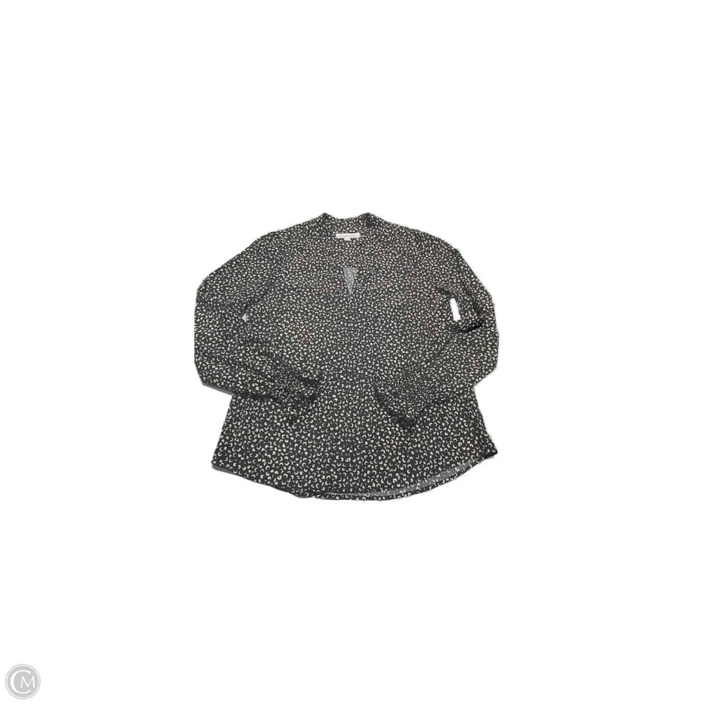 Top Long Sleeve By Cmc In Black & White, Size: L