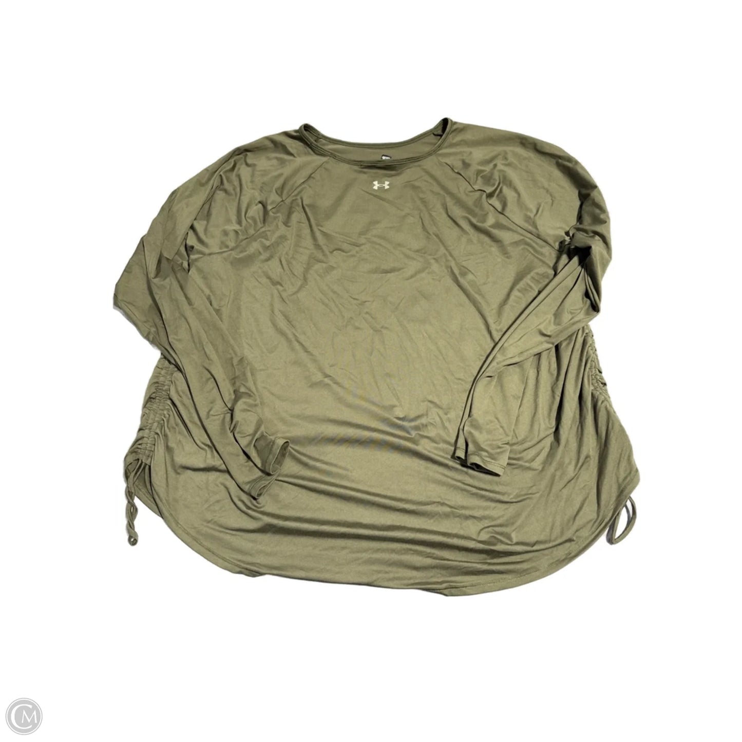 Athletic Top Long Sleeve Crewneck By Under Armour In Green, Size: 2x