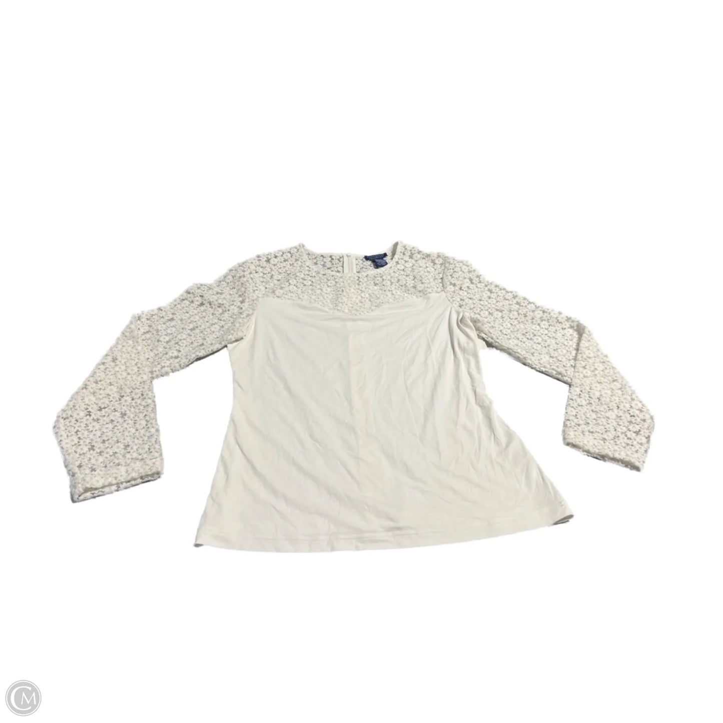 Top Long Sleeve By Doncaster In White, Size: M