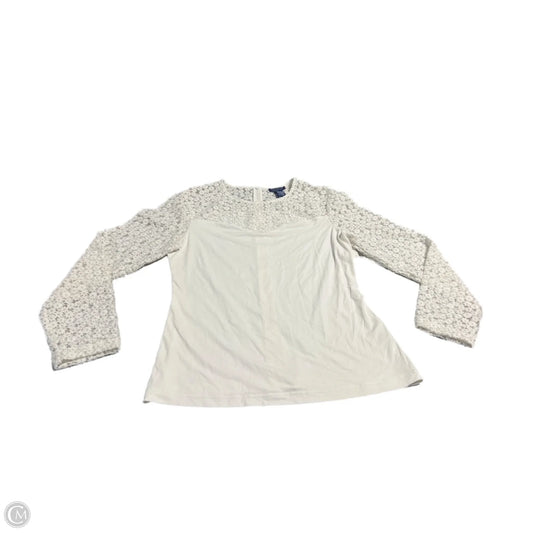 Top Long Sleeve By Doncaster In White, Size: M