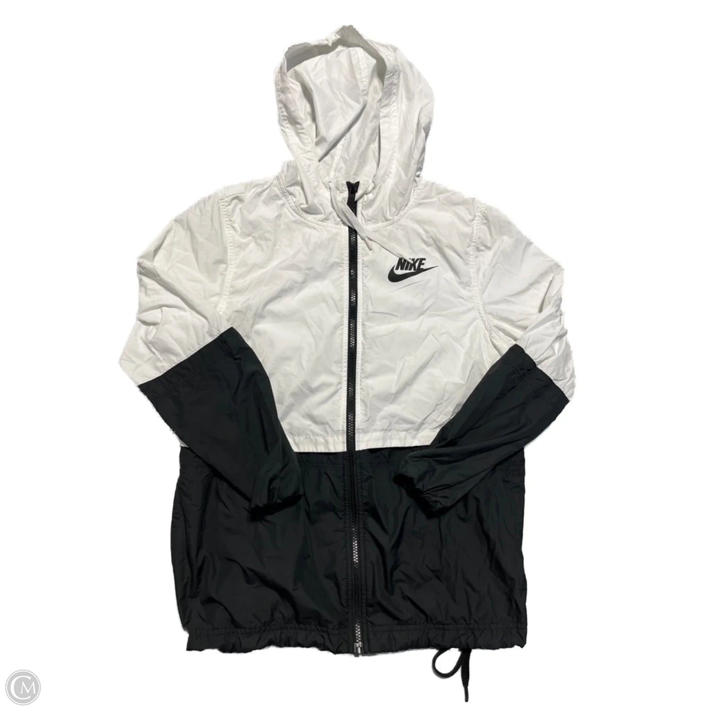 Jacket Windbreaker By Nike In Black & White, Size: Xs