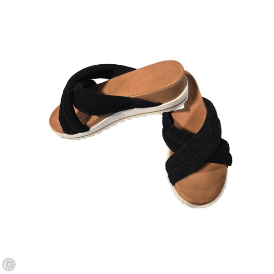 Sandals Heels Platform By Roxy In Black & Tan, Size: 6
