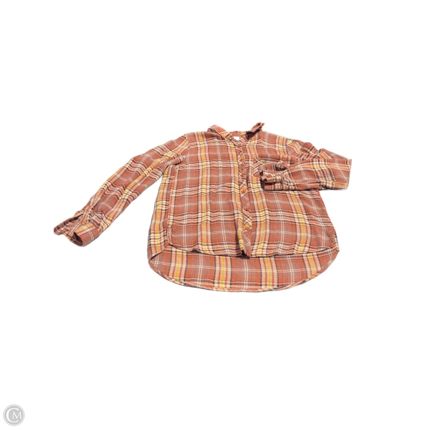 Top Long Sleeve By Be Cool In Plaid Pattern, Size: S