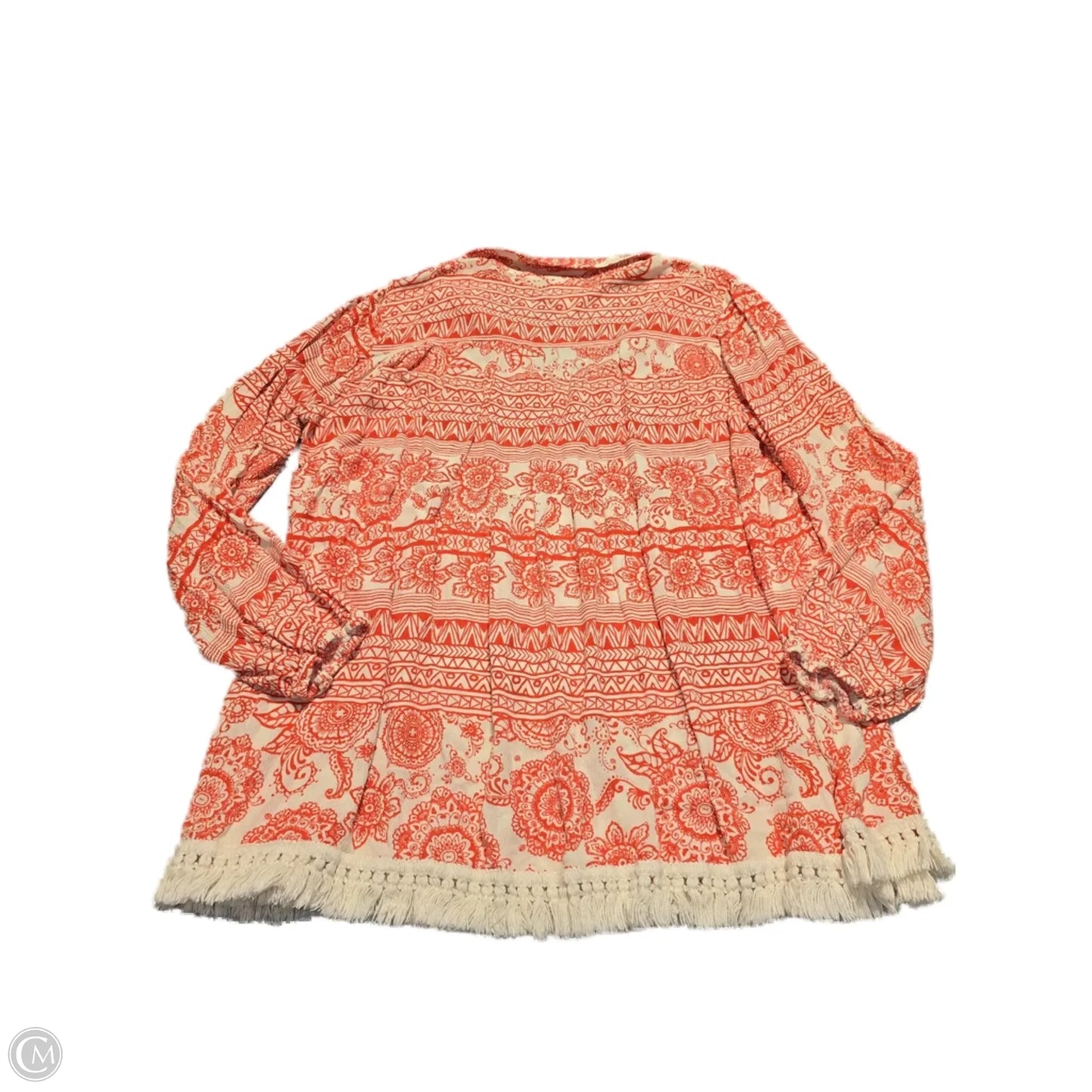 Top Long Sleeve By Ivy Jane In Red & White, Size: L