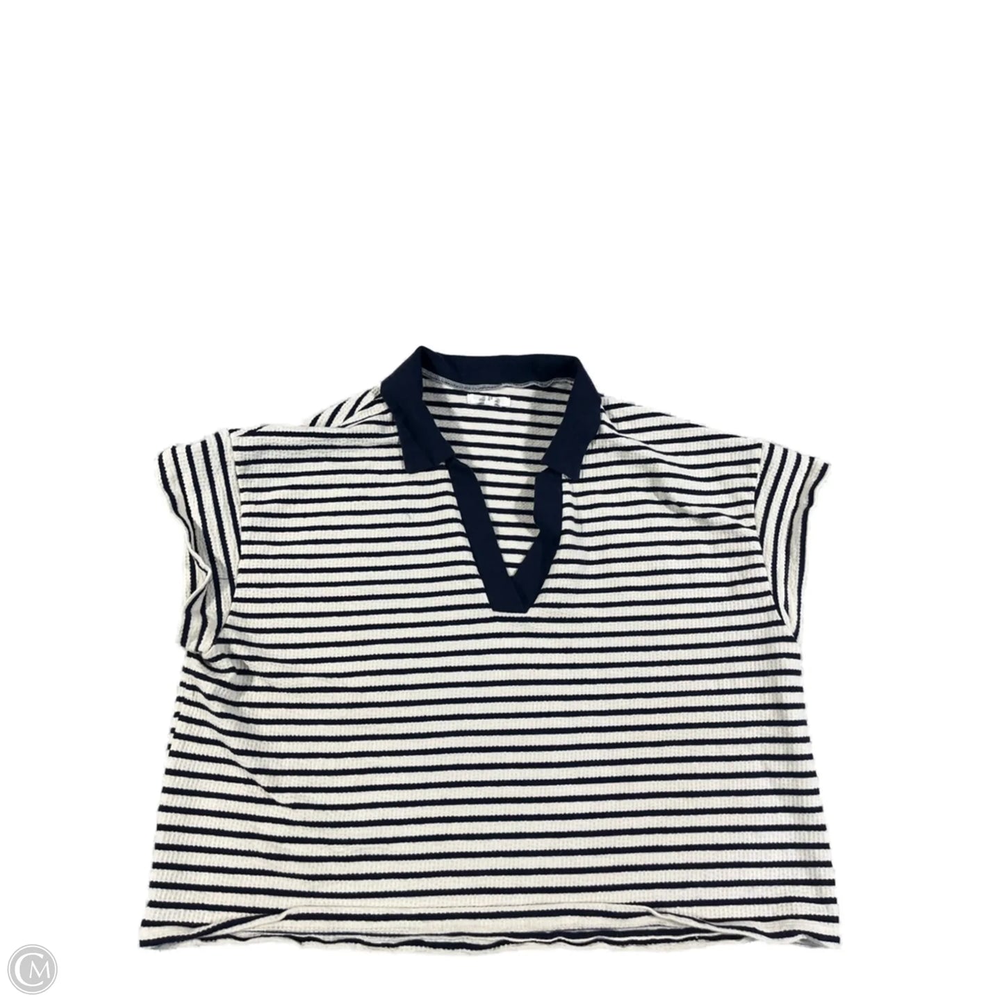 Top Short Sleeve By Maurices In Striped Pattern, Size: Xl