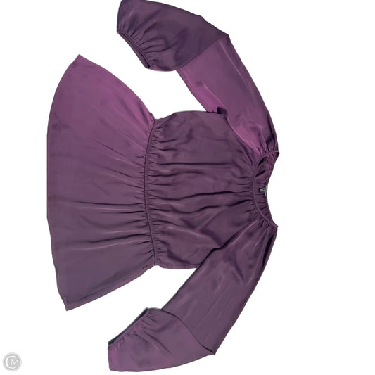 Blouse Long Sleeve By Banana Republic In Purple, Size: M