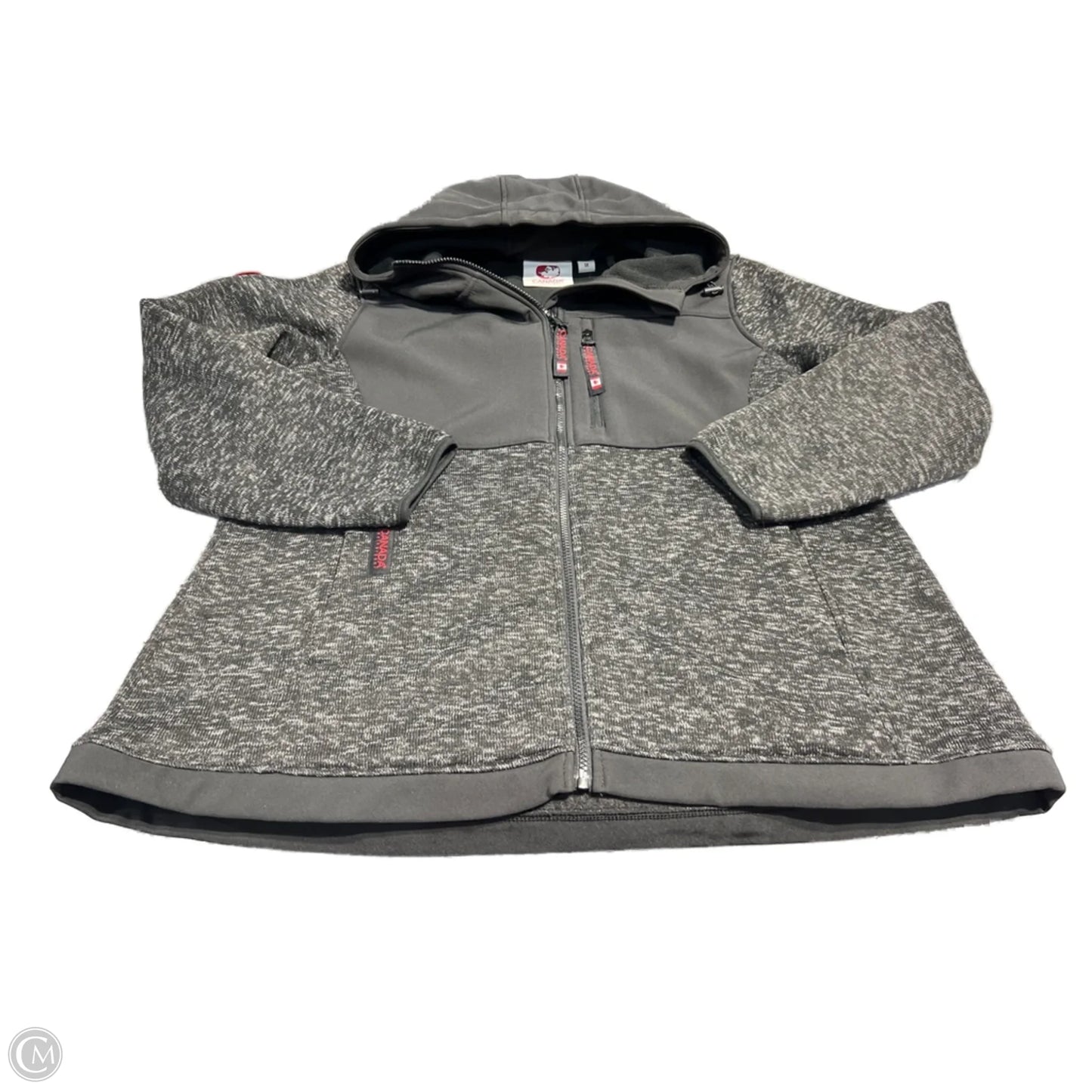 Jacket Fleece By Cme In Black & Grey, Size: 1x