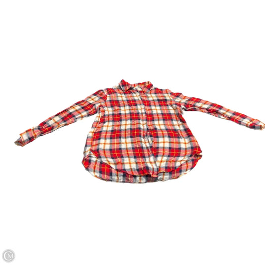 Top Long Sleeve By Joules In Plaid Pattern, Size: M