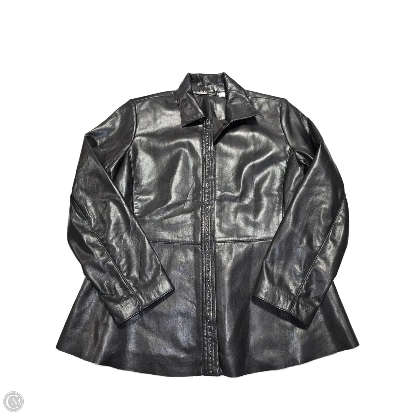 Jacket Leather By Chicos In Brown, Size: M