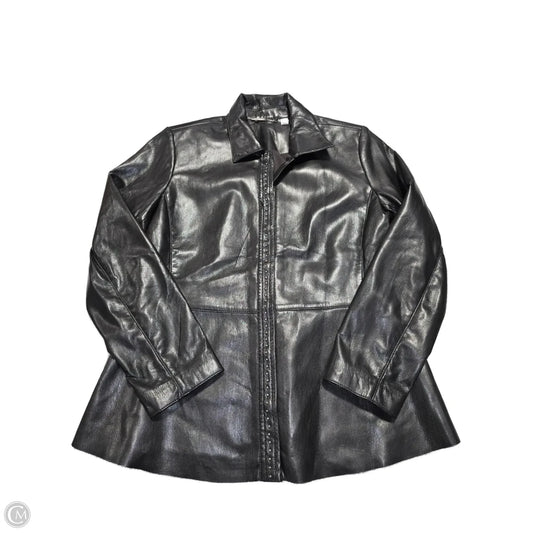 Jacket Leather By Chicos In Brown, Size: M