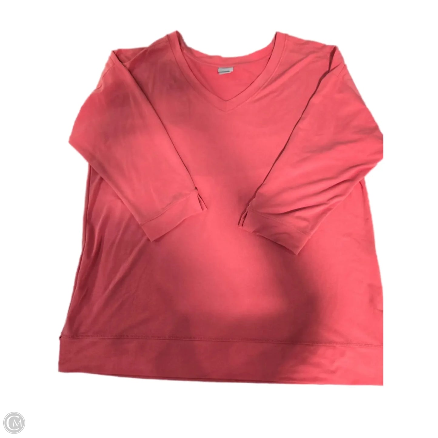 Top 3/4 Sleeve By Chicos In Pink, Size: L
