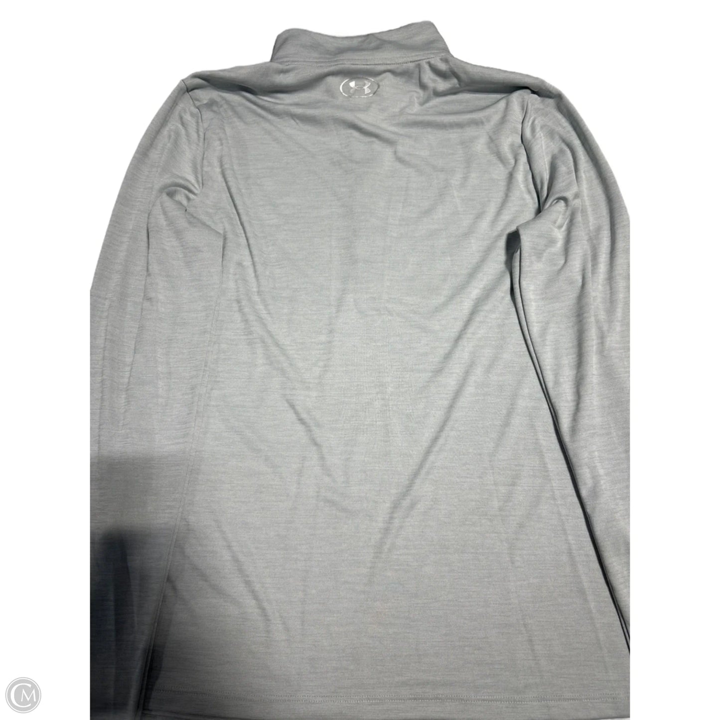 Athletic Top Long Sleeve Collar By Under Armour In Grey, Size: M