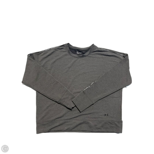 Top Long Sleeve By Under Armour In Grey, Size: L