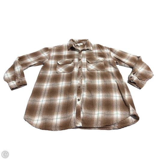 Top Long Sleeve By Vine & Love In Brown, Size: S