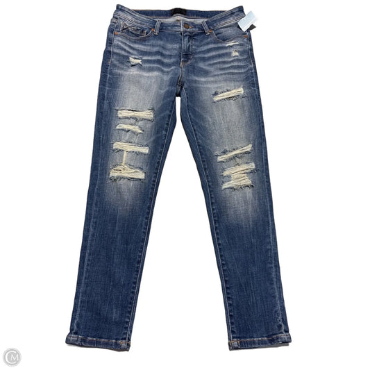 Jeans Skinny By Buckle Black In Blue Denim, Size: 8
