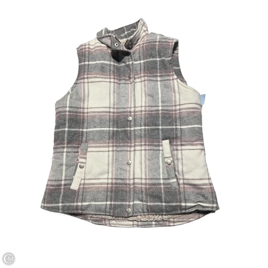 Vest Faux Fur & Sherpa By Thread And Supply In Plaid Pattern, Size: S