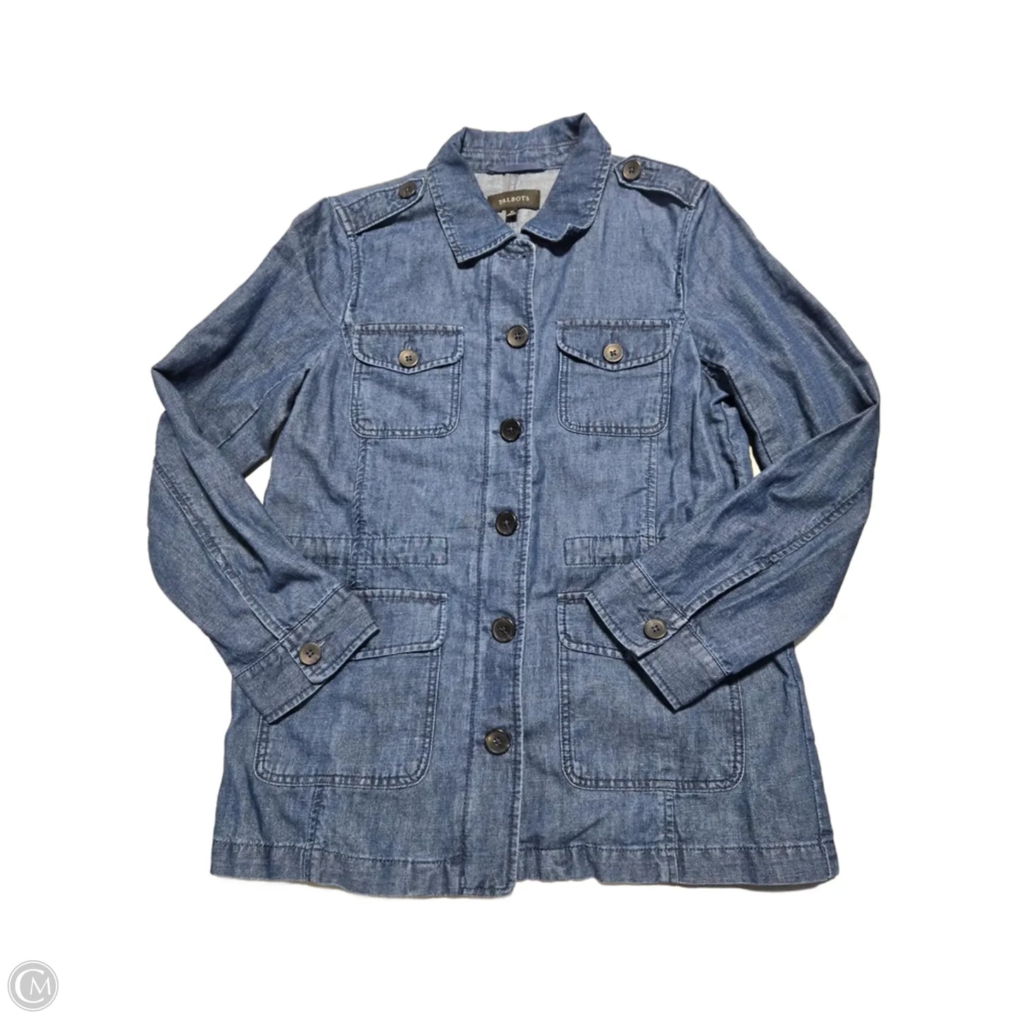 Jacket Denim By Talbots In Blue Denim, Size: M