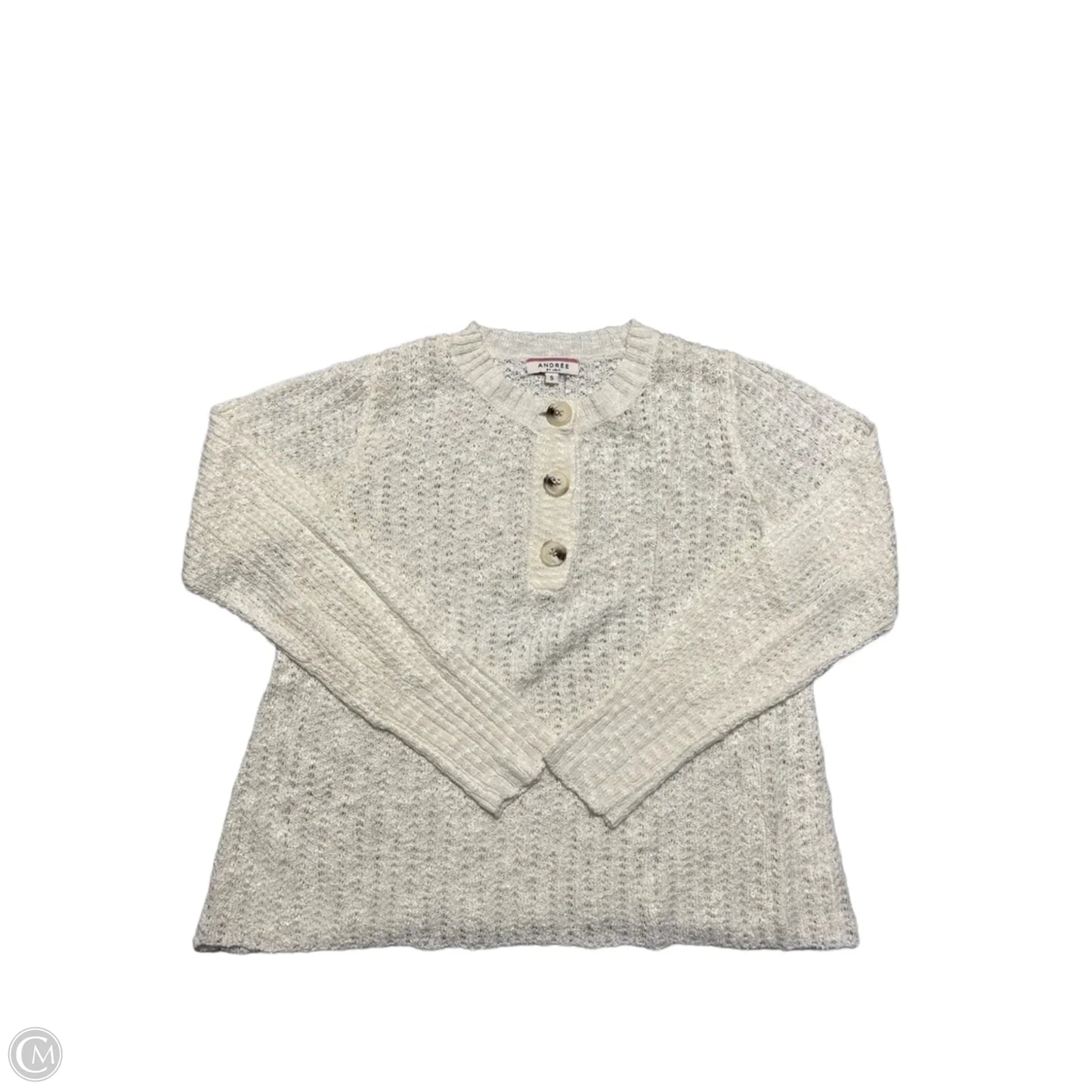 Top Long Sleeve By Andree By Unit In Cream, Size: S