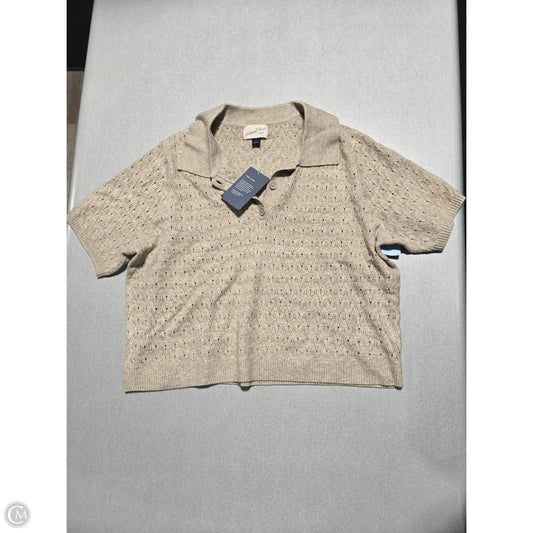 Top Short Sleeve By Universal Thread In Tan, Size: L