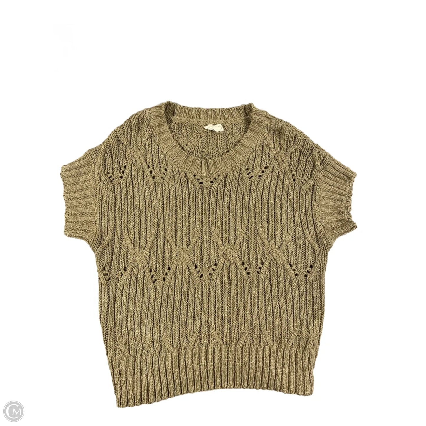 Sweater Short Sleeve By Bibi In Taupe, Size: M
